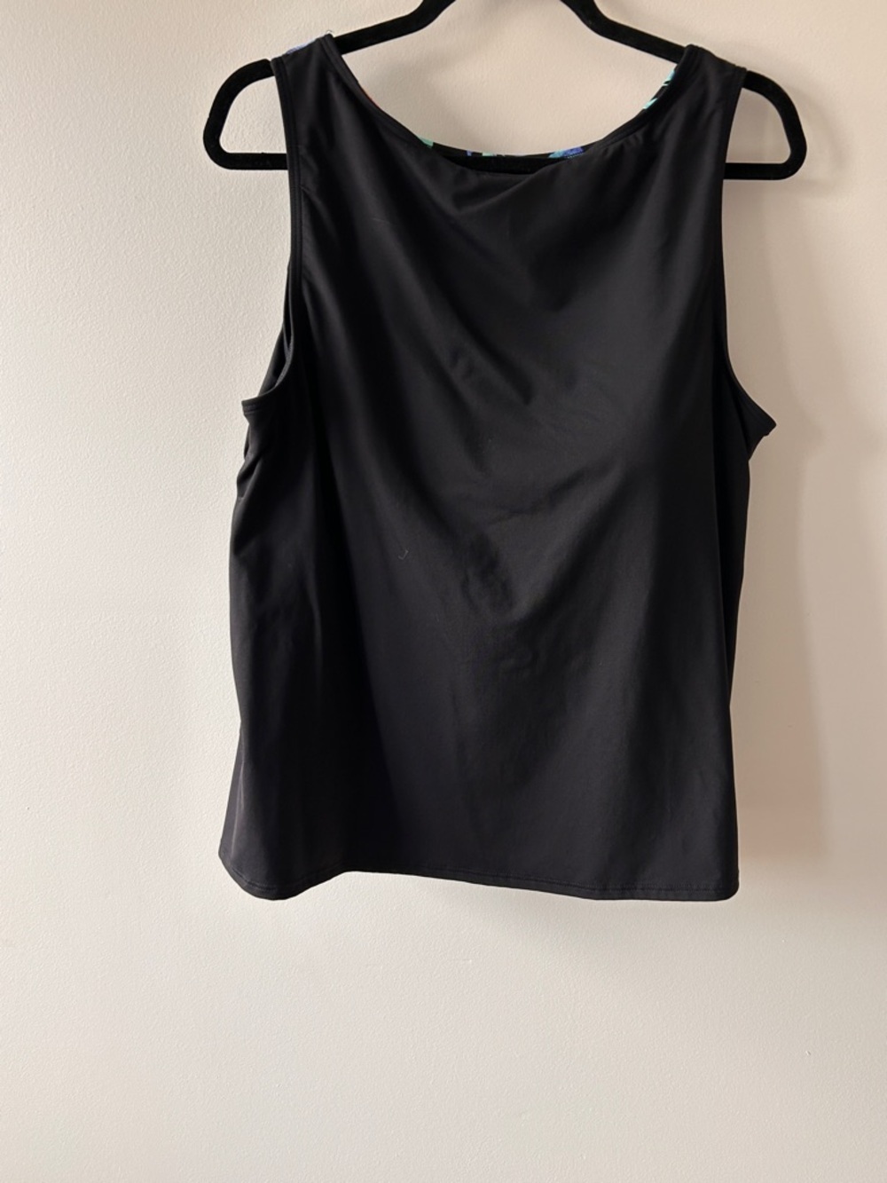Lands' End Black Tankini with Pink, Orange & Teal Floral Print plus Size 20W DDD - Picture 2 of 7